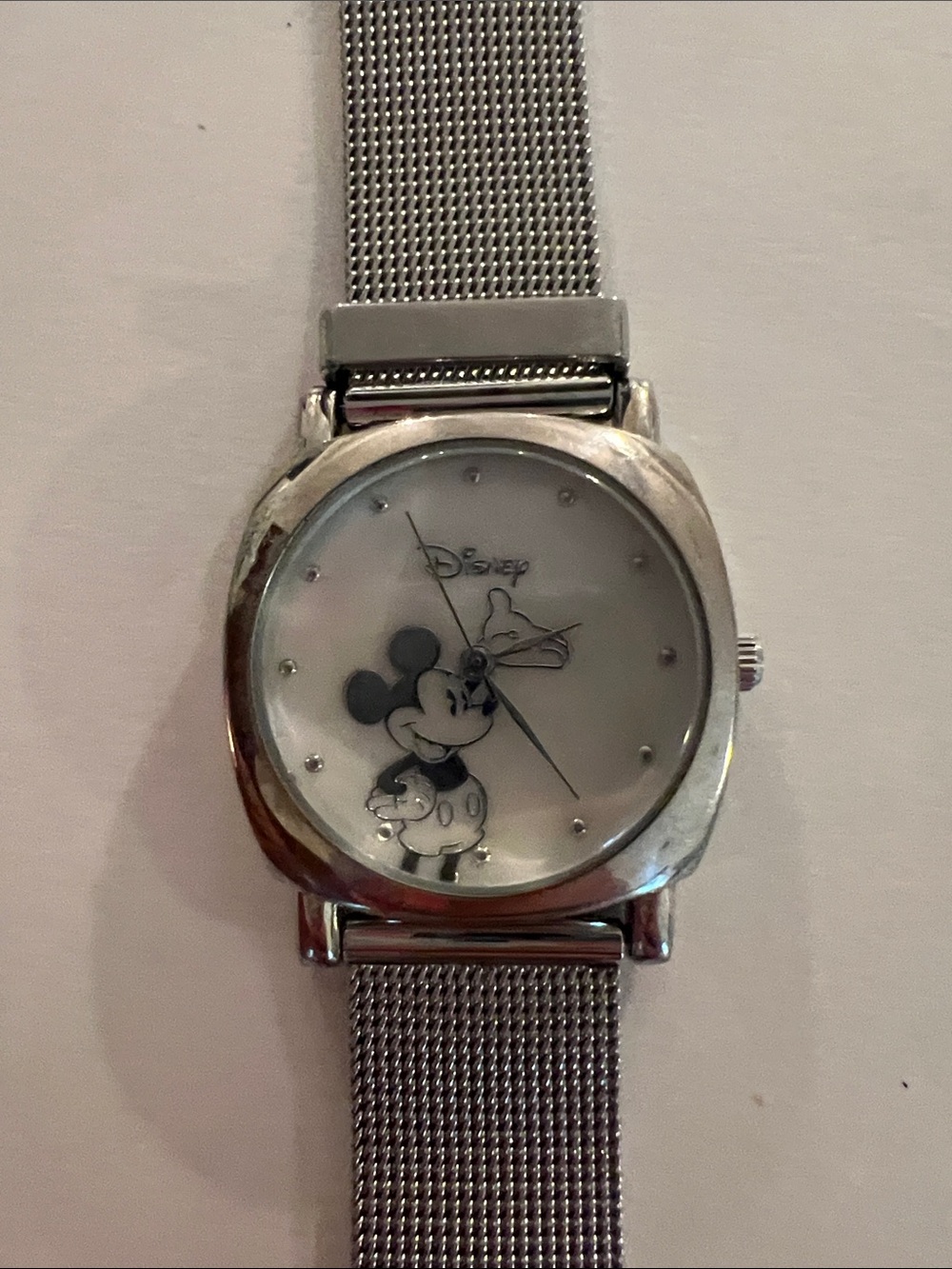 Disney Silver Mesh Band Mickey Mouse Watch